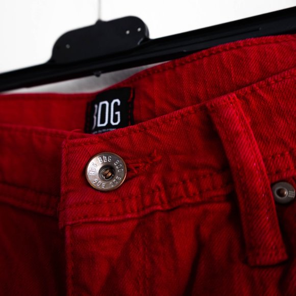Urban Outfitters BDG Red Ripped Men's Jeans - Picture 4 of 5